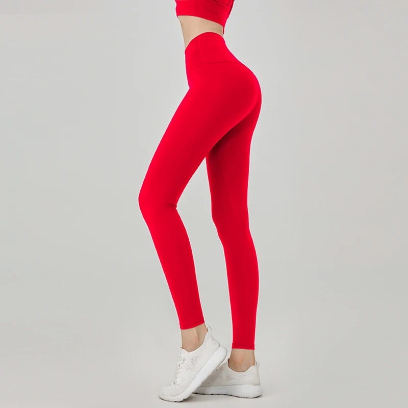 Leggings da donna per yoga a vita alta, sollevamento dei fianchi, pantaloni sportivi per corsa e ciclismo