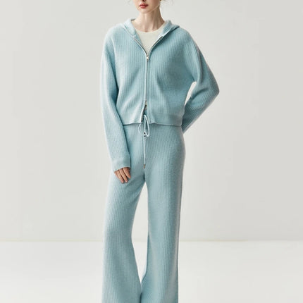 100% Cashmere Hooded Knit Set