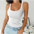 Sexy Round Neck Solid Top T-Shirt Women Inner Outer Wear-HighTouch