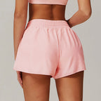 Women's Dual-Layer High-Waist Pocket Yoga Shorts-HighTouch