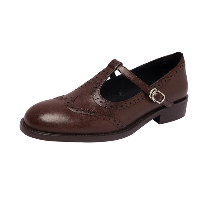 Retro Brogue Mary Jane Oxfords Women