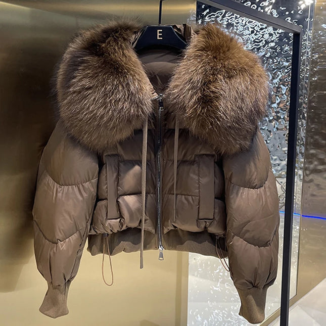 Short White Duck Down Parka Women