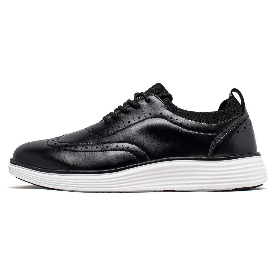 Men’s Busin Casual Leather Wingtip Sneakers-HighTouch