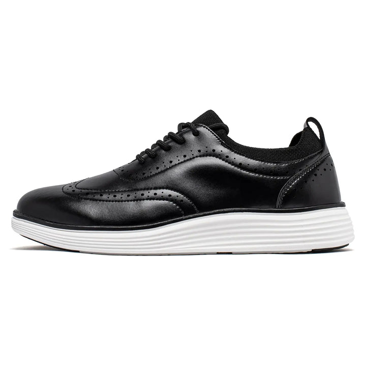 Men’s Busin Casual Leather Wingtip Sneakers-HighTouch