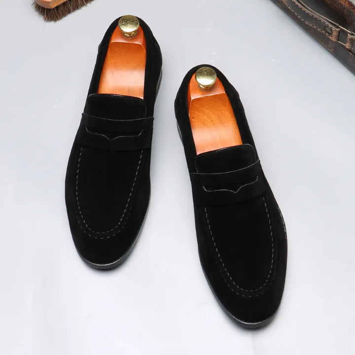 Men’s Suede Slip-On Loafers-HighTouch