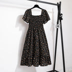 Floral Chiffon Midi Dress-HighTouch