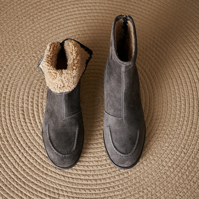 Premium Sheep Suede Chelsea Ankle Boots-HighTouch