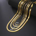 Gold Colour Stainless Steel Snake Chain Necklace-HighTouch