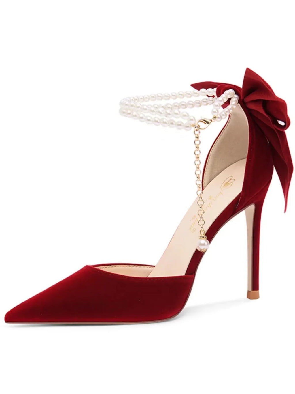 Luxury Butterfly Pearl Pointed Toe High Heel Pumps