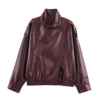 Women’s Faux Leather Motorcycle Jacket – Fall 2025 Fashio-HighTouch