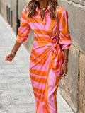 Chic Summer Dress Orange Pink for Elegant Comfort and Versatile Day to Evening Style