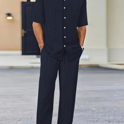 Men’s Summer Business Casual Set – Classic Shirt & Trousers