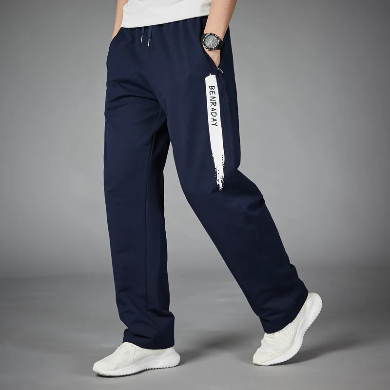 Loose Fit Men’s Straight-Leg Stripe Running Sweatpants-HighTouch