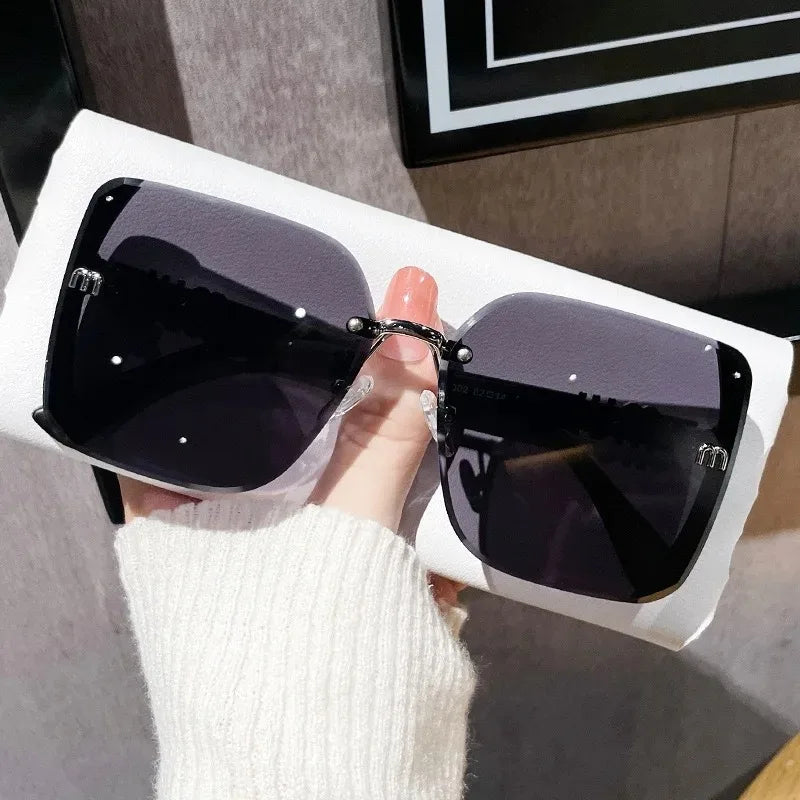 Oversized Square Sunglasses – Luxury Vintage Women’s UV400 Shades-HighTouch
