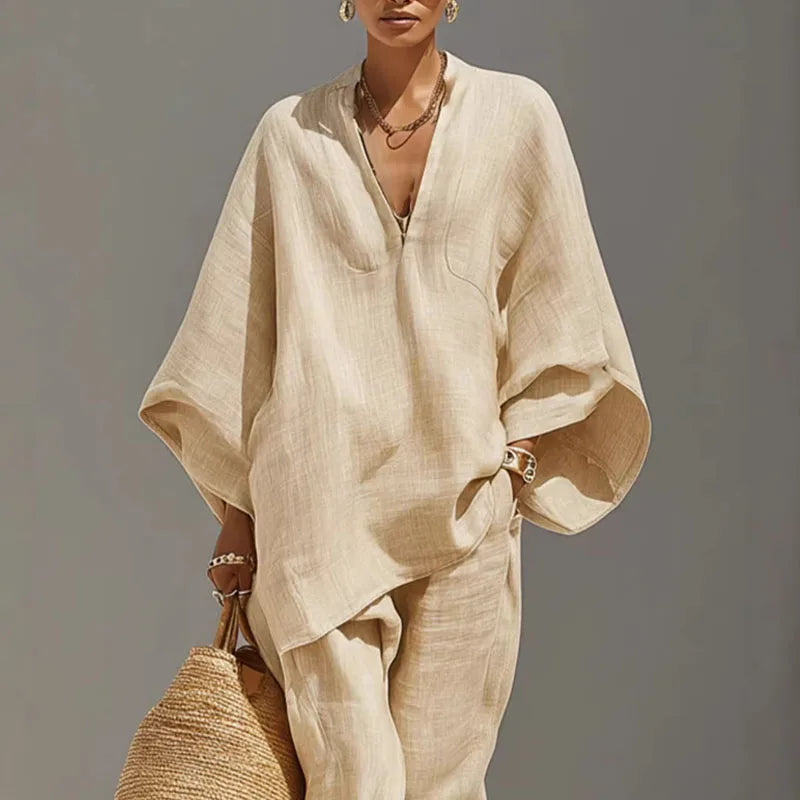 Gianna - Women Boho Elegant Linen Matching Set