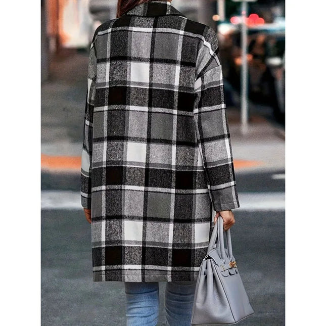 Plaid Wool Coat for Women