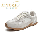 Women’s Genuine Leather Retro German Trainers Shoes-HighTouch