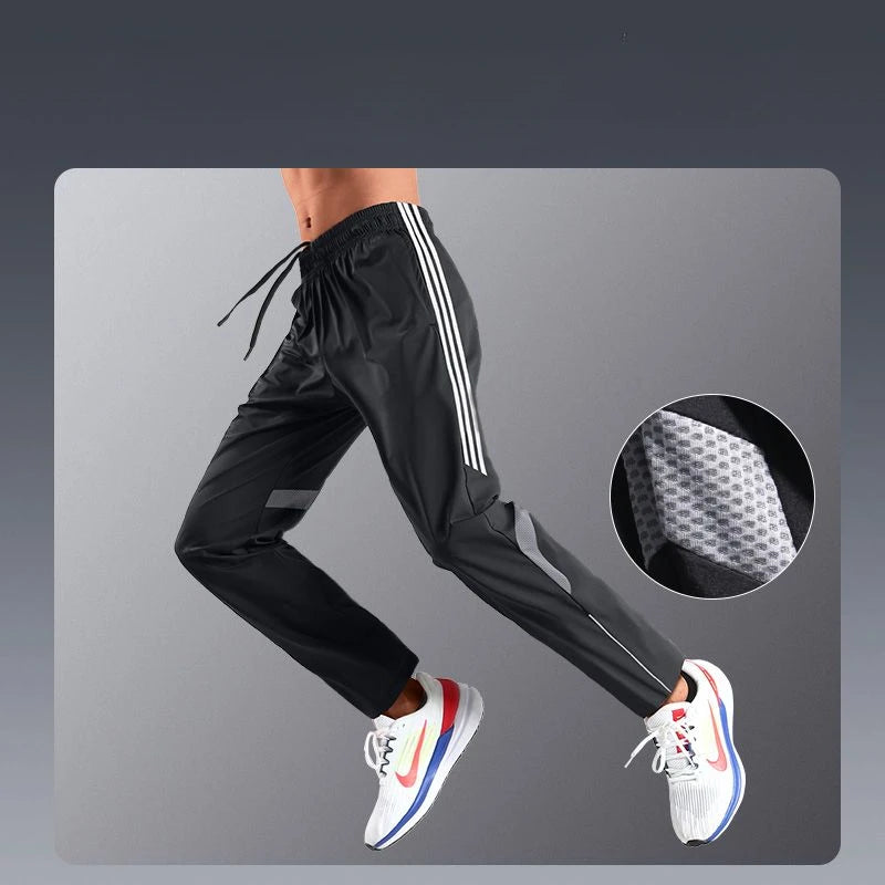 Lightweight Men’s Ice Silk Quick-Dry Straight-Leg Sweatpants-HighTouch