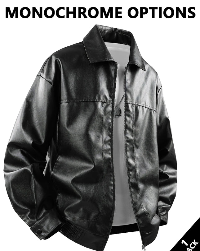 Men’s Lapel Leather Jacket