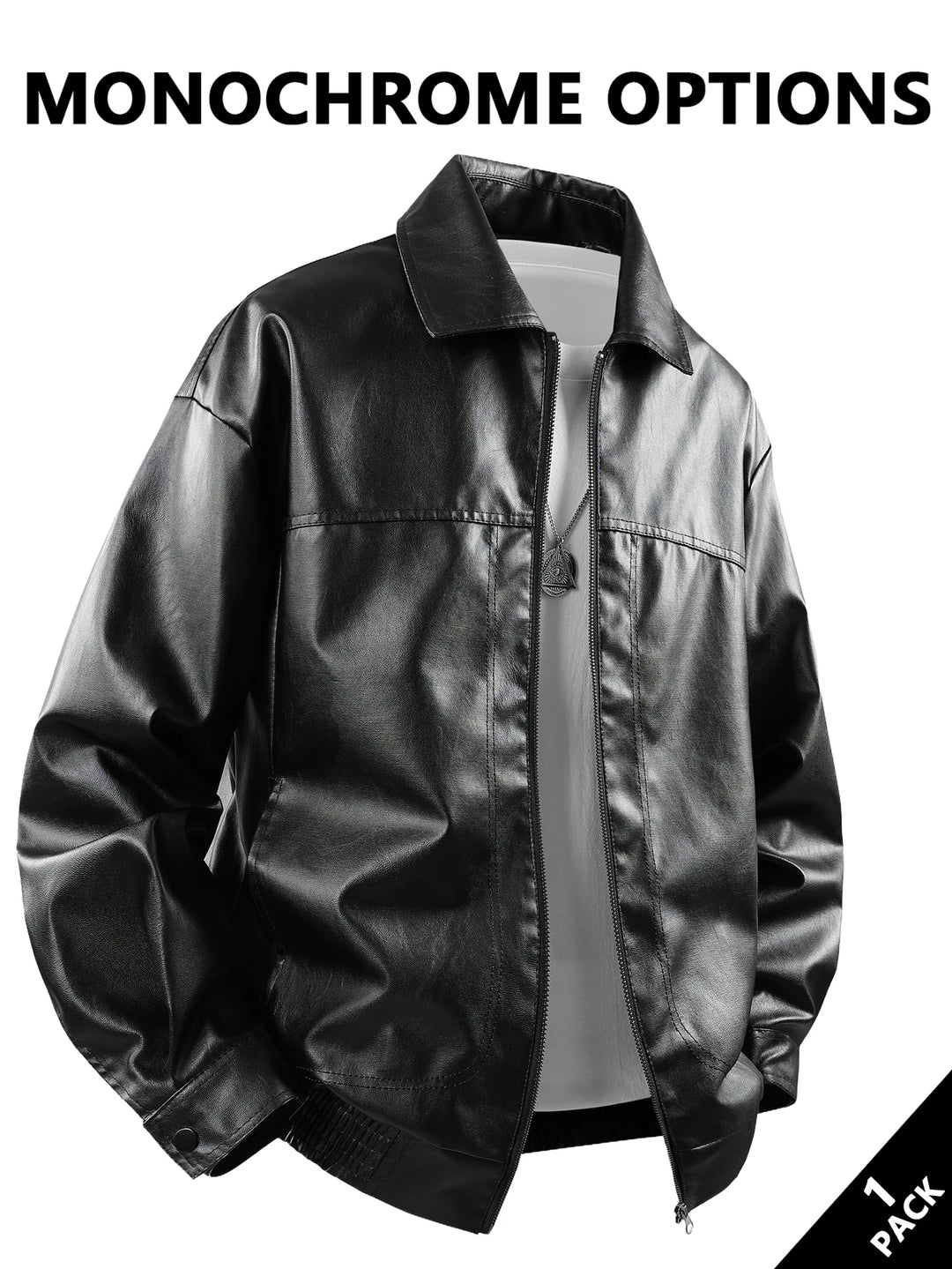 Men’s Lapel Leather Jacket-HighTouch