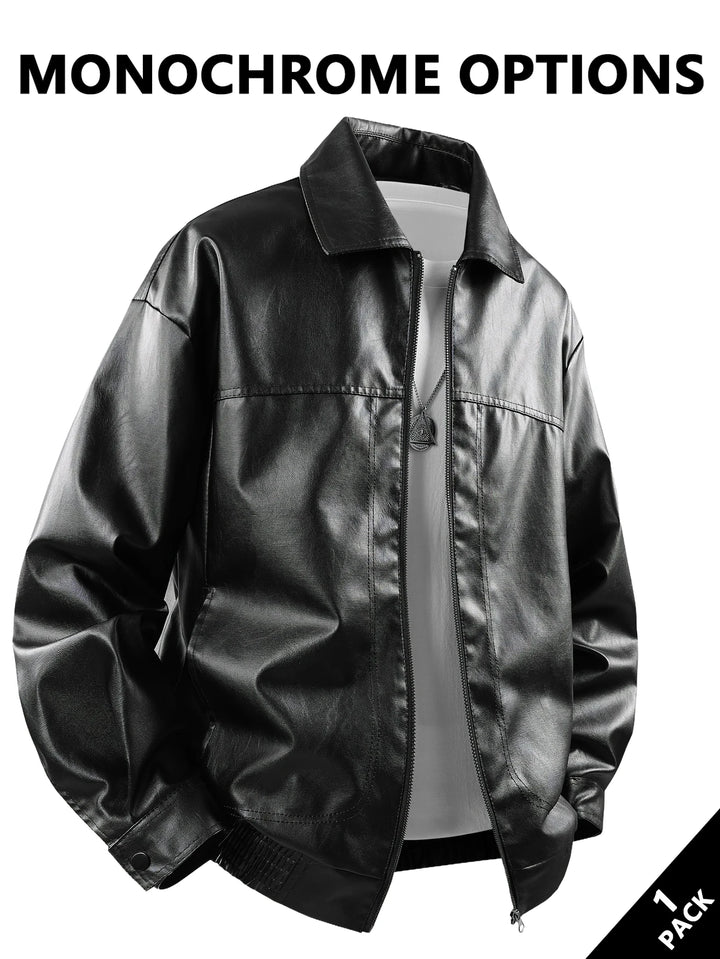 Men’s Lapel Leather Jacket-HighTouch