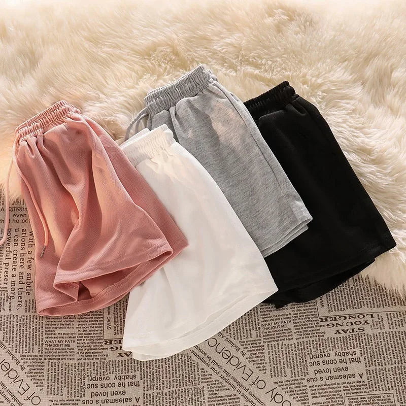 Korean-Style High-Waist Wide-Leg Shorts – Lightweight, Loose & Chic