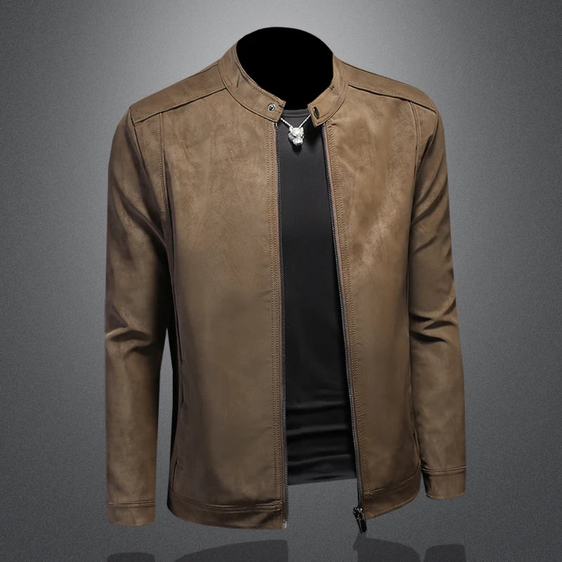 Genuine Leather Motorcycle Jacket For Men-HighTouch