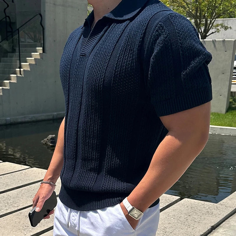 Ultra-Breathable Slim Mesh Polo Shirt for Men-HighTouch