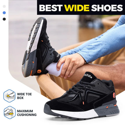 FitVille Men’s Walking Shoes – Extra Wide Lightweight Sneakers for Flat Feet