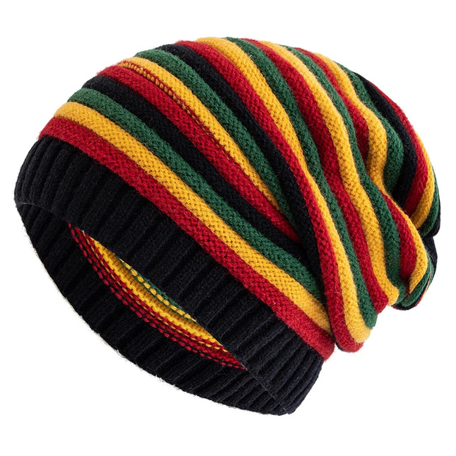 Stripes Knitted Slouchy Winter Beanie for Women