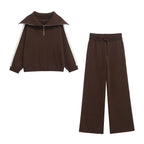 Women’s 2‑Piece Sweatshirt & High Waist Trousers Set-HighTouch