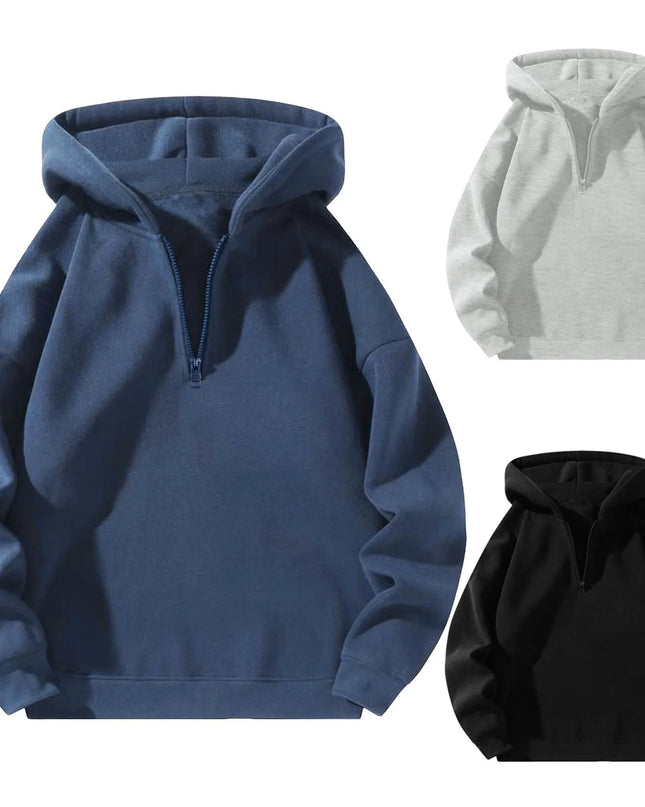 Oversized Half-Zip Hoodie Men