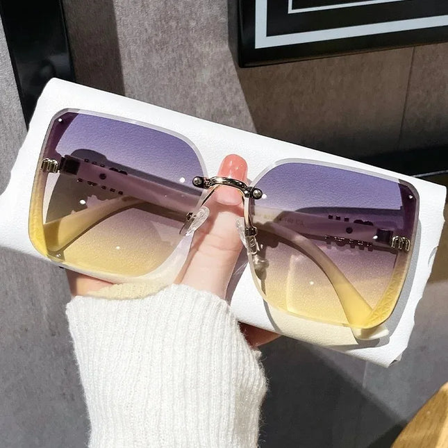 Oversized Square Sunglasses – Luxury Vintage Women’s UV400 Shades
