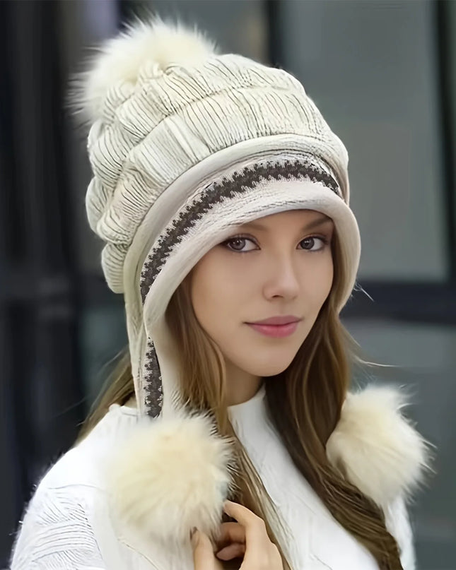 Women’s Fur & Fleece-Lined Earflap Beanie