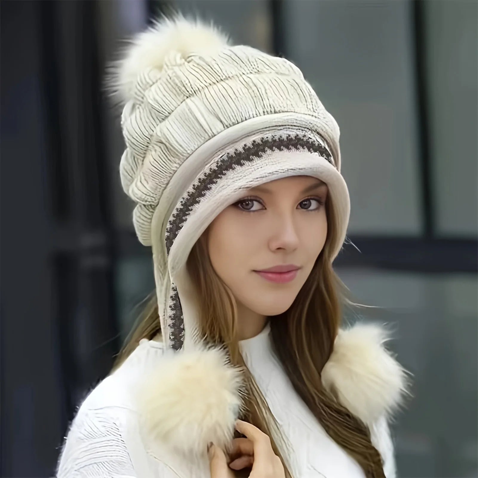 Women’s Fur & Fleece-Lined Earflap Beanie
