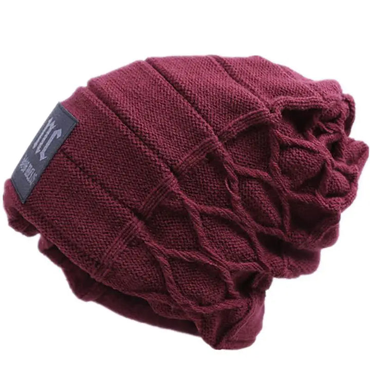 NC Letter Fur-Lined Unisex Knitted Winter Beanie-HighTouch