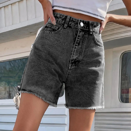 High‑Waist Baggy Half‑Length Denim Shorts – Lightweight