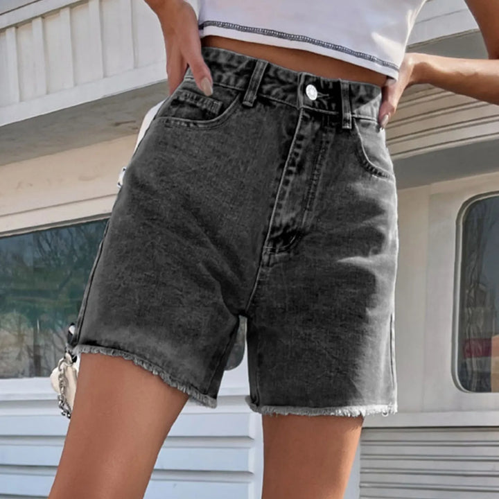High‑Waist Baggy Half‑Length Denim Shorts – Lightweight-HighTouch