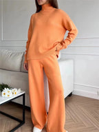 Stylish Women’s Knit Turtleneck Set – 2-Piece Outfit-HighTouch