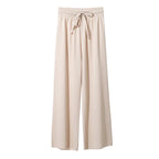 Summer Ice‑Silk Ankle‑Length Wide‑Leg Pants – Lightweight & Relaxed Fit-HighTouch