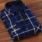Men’s Winter Plaid Flannel Shirt – Fur Lined, Fleece‑Lined, Warm Casual Dress Shirt-HighTouch