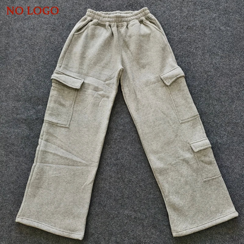 Low‑Waisted Wide‑Leg Cargo Sweatpants for Women-HighTouch