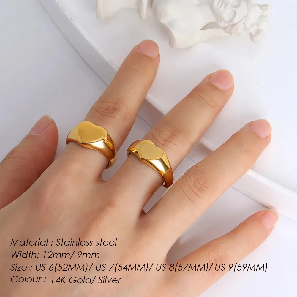 Minimalist Round Ring Gold Colour Plated Women's Rings for Parties and Festivals-HighTouch