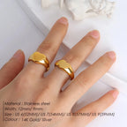 Minimalist Round Ring Gold Colour Plated Women's Rings for Parties and Festivals-HighTouch
