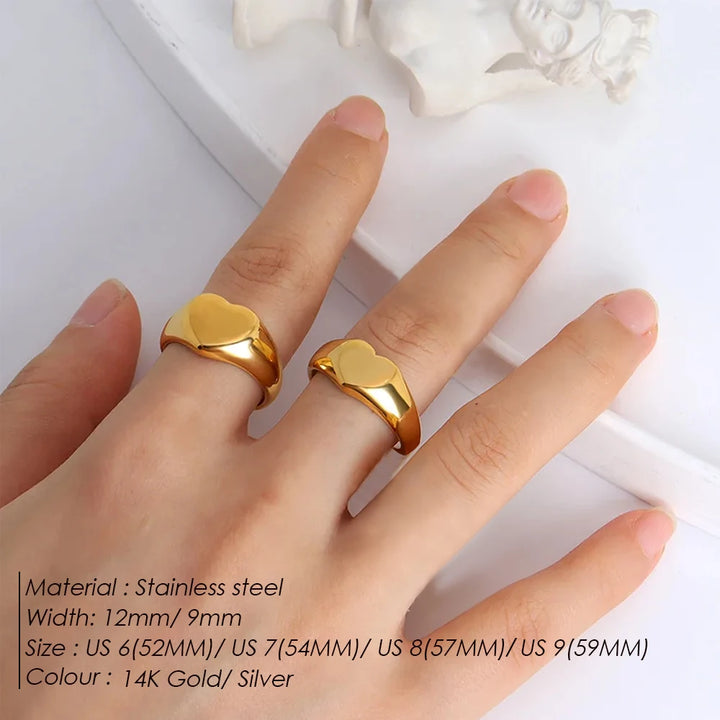 Minimalist Round Ring Gold Colour Plated Women's Rings for Parties and Festivals-HighTouch