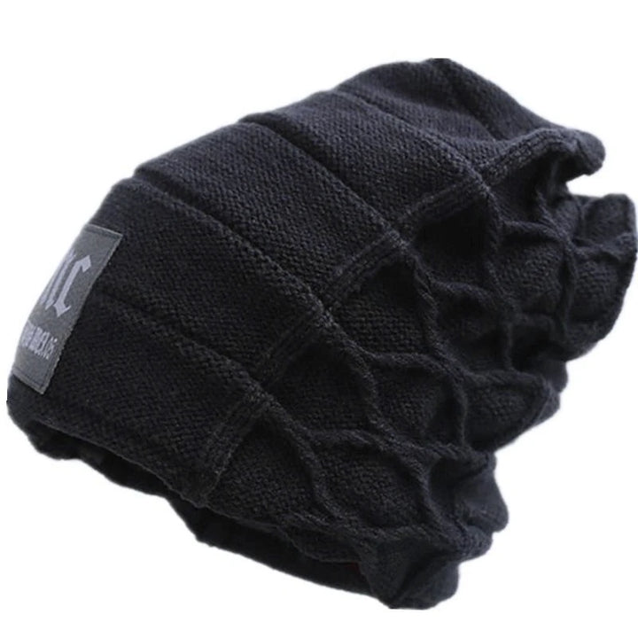 NC Letter Fur-Lined Unisex Knitted Winter Beanie-HighTouch