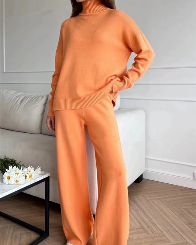 Women’s Knit Turtleneck Tracksuit Set