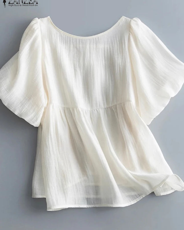 Square Neck Puff Sleeve Blouse