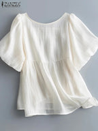 Square Neck Puff Sleeve Blouse-HighTouch