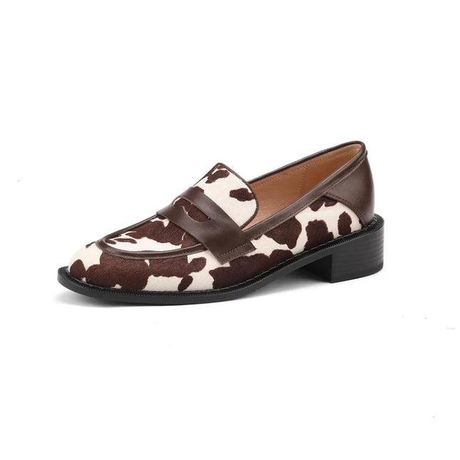Slip-On Moccasins with Block Heel